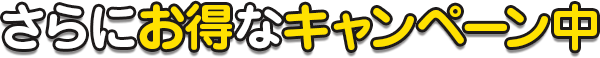 さらにお得なキャンペーン中